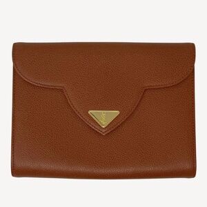 Yves Saint Laurent Vintage Cognac Caviar Leather Clutch
